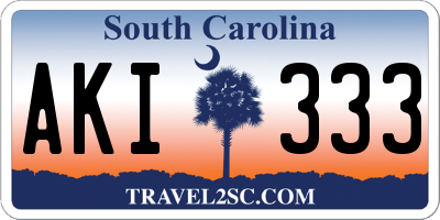 SC license plate AKI333
