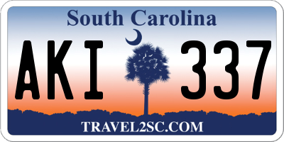 SC license plate AKI337