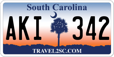 SC license plate AKI342