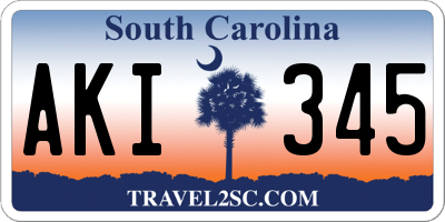 SC license plate AKI345