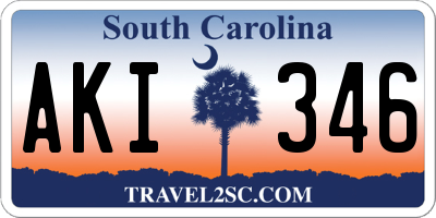 SC license plate AKI346