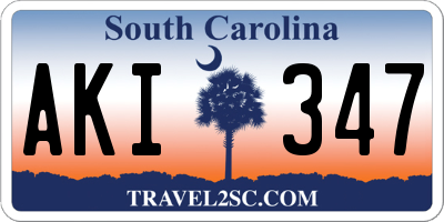 SC license plate AKI347