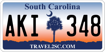 SC license plate AKI348