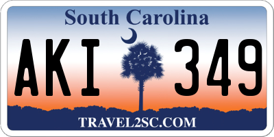 SC license plate AKI349