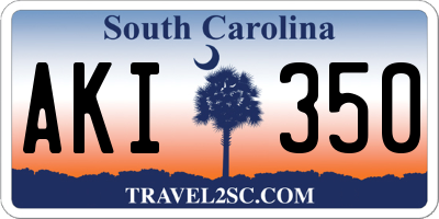 SC license plate AKI350