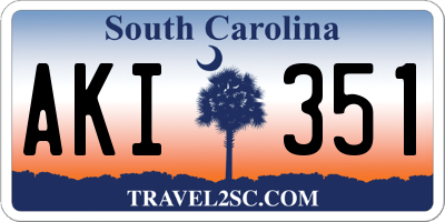 SC license plate AKI351