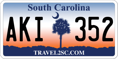 SC license plate AKI352