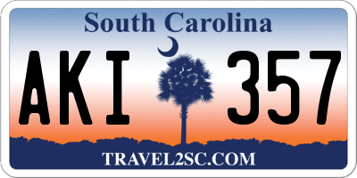SC license plate AKI357