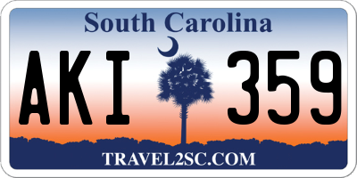 SC license plate AKI359