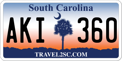 SC license plate AKI360