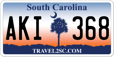 SC license plate AKI368