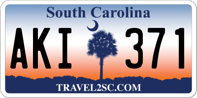 SC license plate AKI371