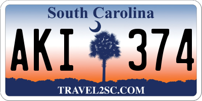 SC license plate AKI374