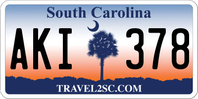 SC license plate AKI378