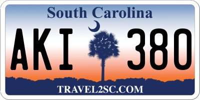 SC license plate AKI380