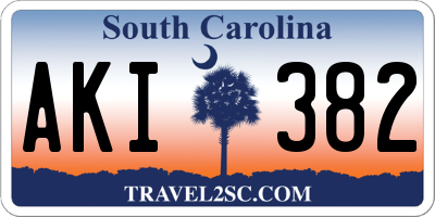SC license plate AKI382