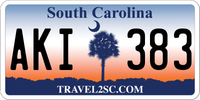 SC license plate AKI383