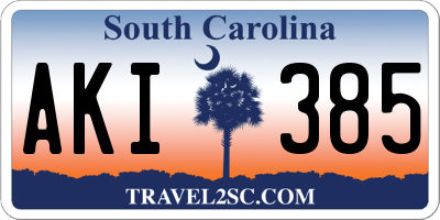 SC license plate AKI385