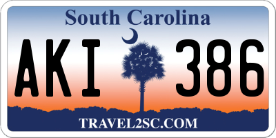 SC license plate AKI386