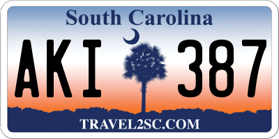 SC license plate AKI387