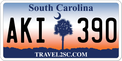 SC license plate AKI390