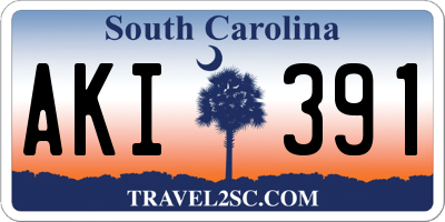 SC license plate AKI391