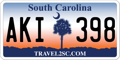 SC license plate AKI398
