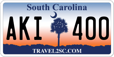 SC license plate AKI400