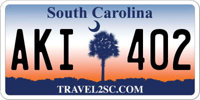 SC license plate AKI402