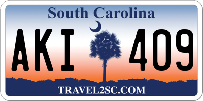 SC license plate AKI409