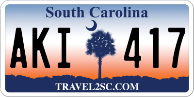 SC license plate AKI417