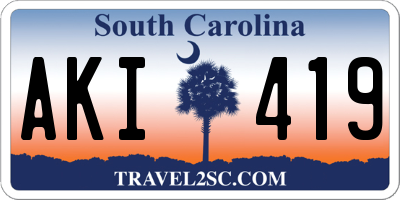 SC license plate AKI419