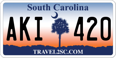 SC license plate AKI420