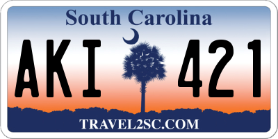 SC license plate AKI421