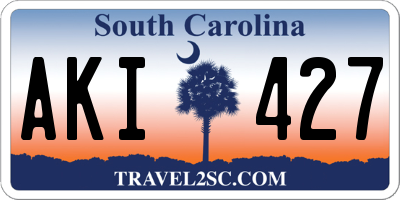 SC license plate AKI427