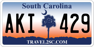 SC license plate AKI429