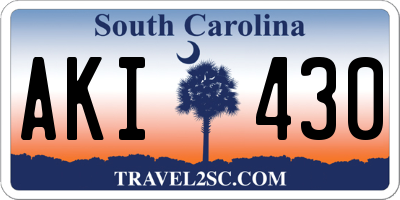 SC license plate AKI430