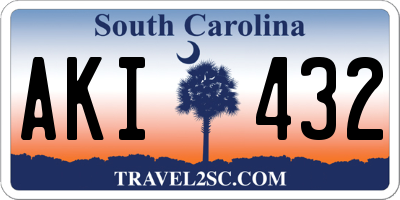 SC license plate AKI432