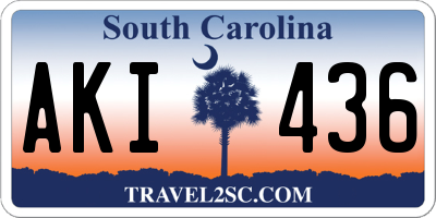 SC license plate AKI436