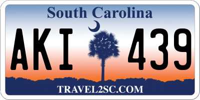 SC license plate AKI439