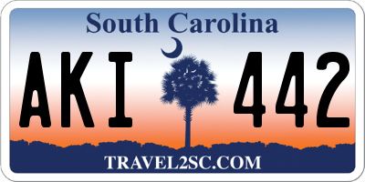 SC license plate AKI442