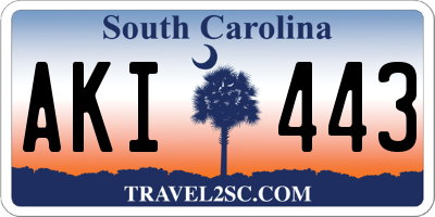 SC license plate AKI443