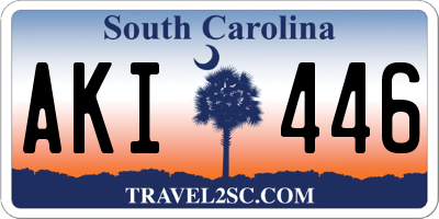 SC license plate AKI446