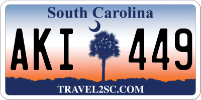 SC license plate AKI449