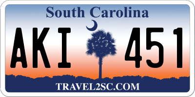 SC license plate AKI451
