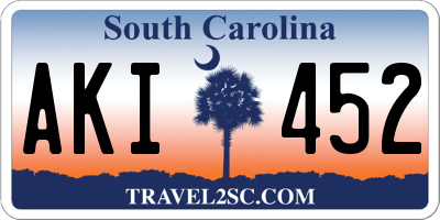 SC license plate AKI452