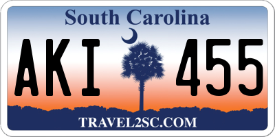 SC license plate AKI455
