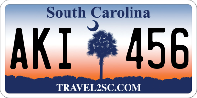 SC license plate AKI456