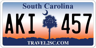 SC license plate AKI457