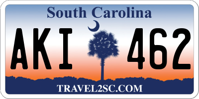SC license plate AKI462